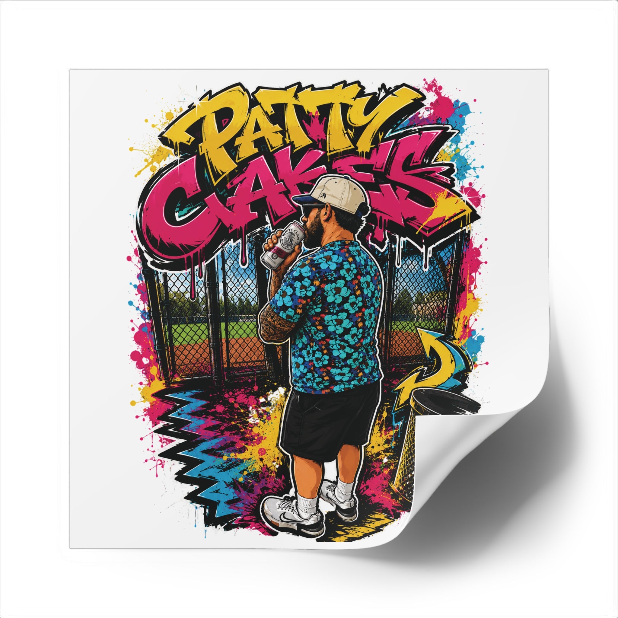 Patty Cakes - Graffiti Square Sticker