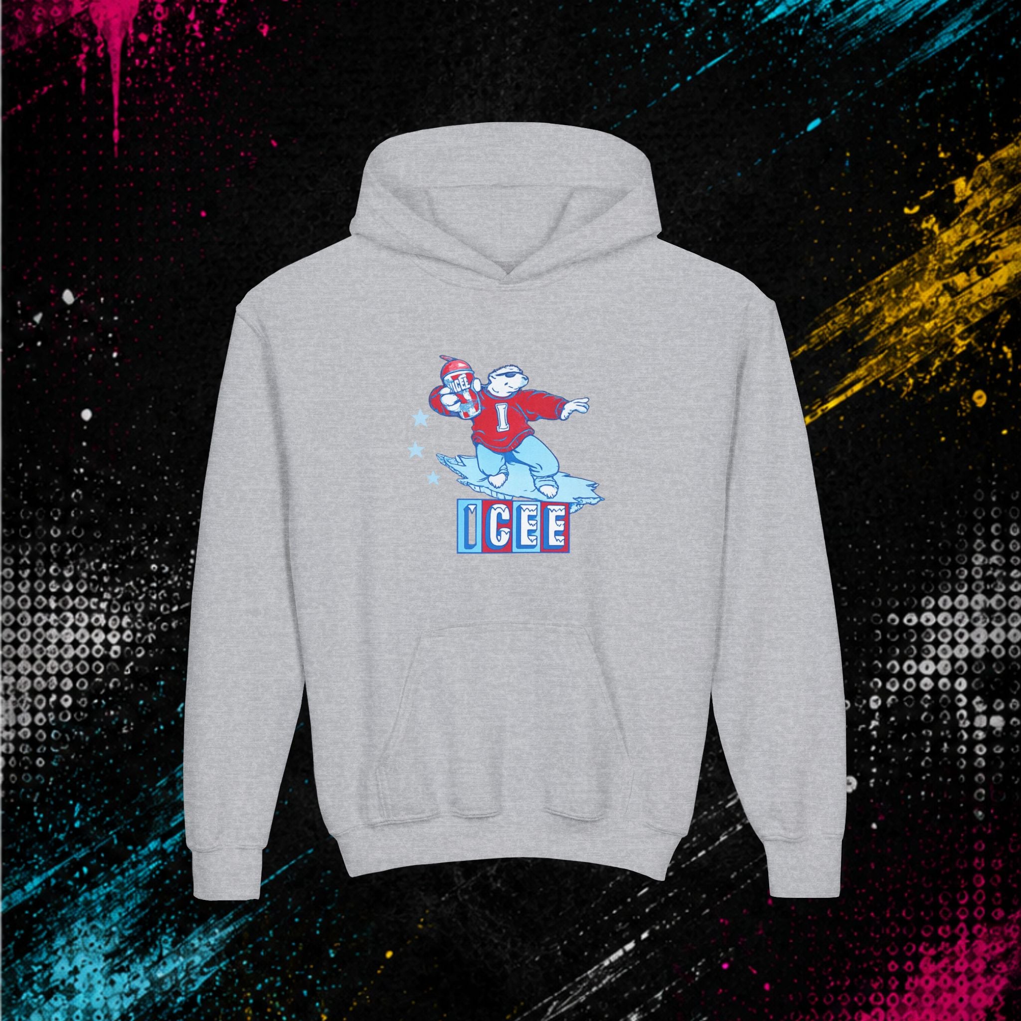 Youth Hoodie — 'ICEE' Polar Bear Graphic Pullover