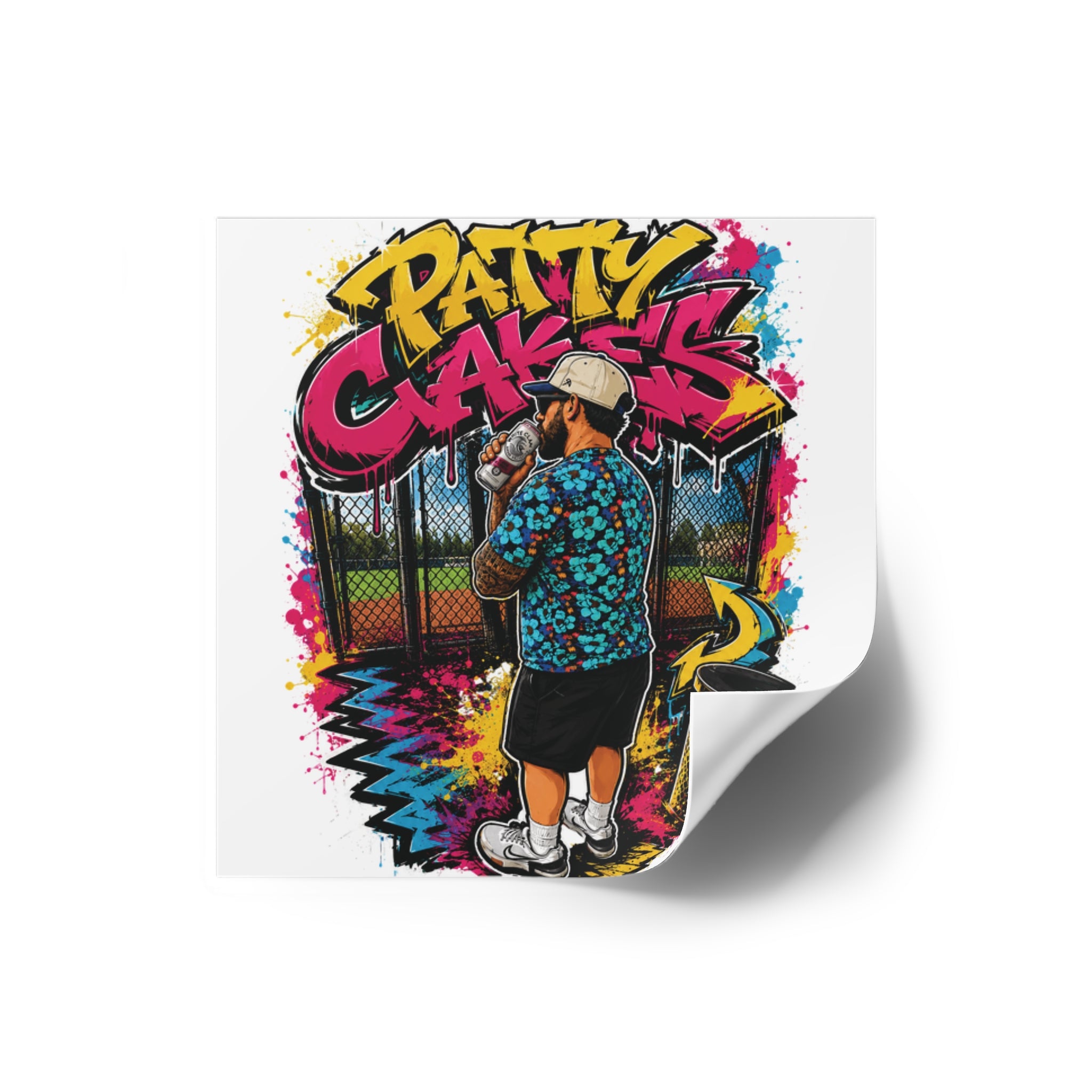 Patty Cakes - Graffiti Square Sticker