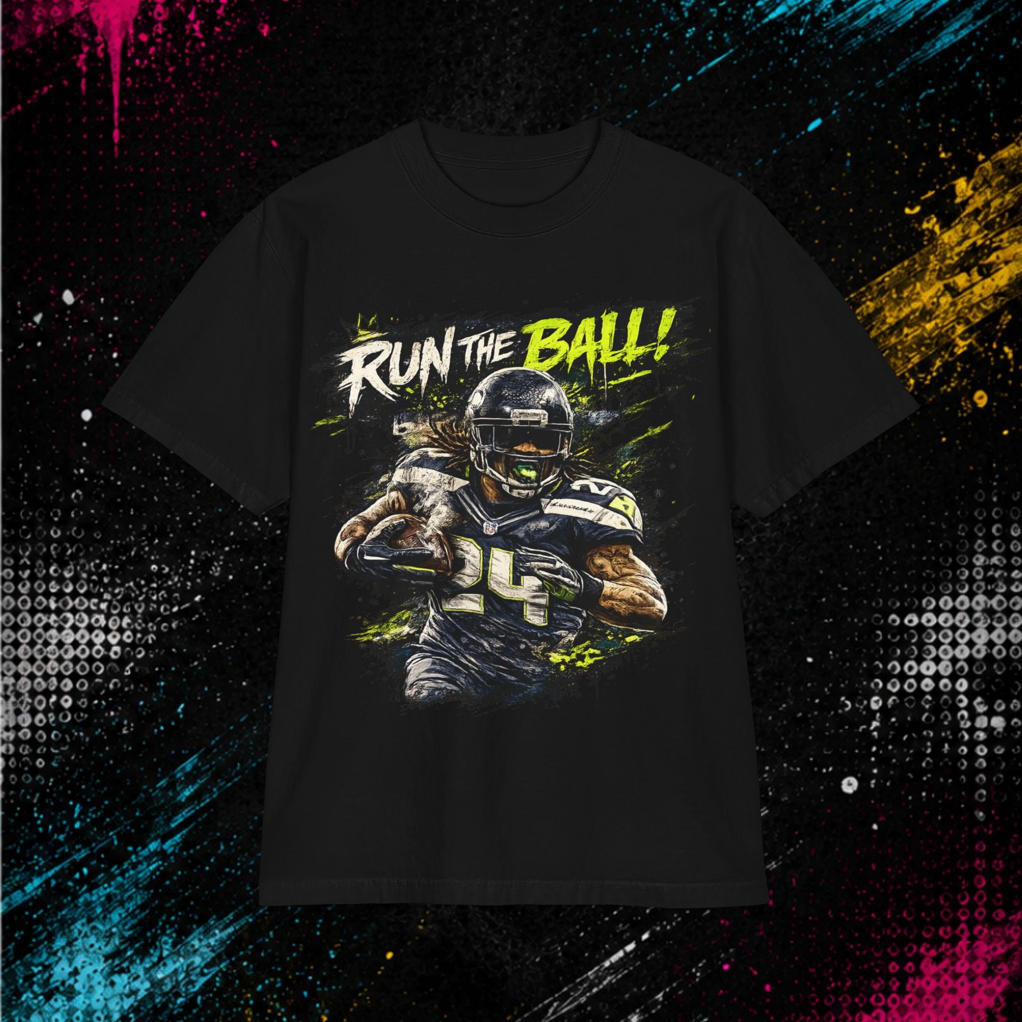 Run The Ball Vintage Football Tee