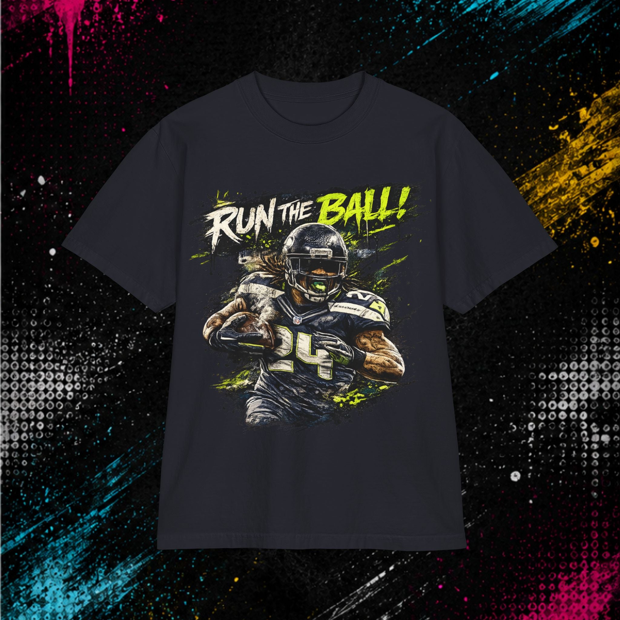 Run The Ball Vintage Football Tee