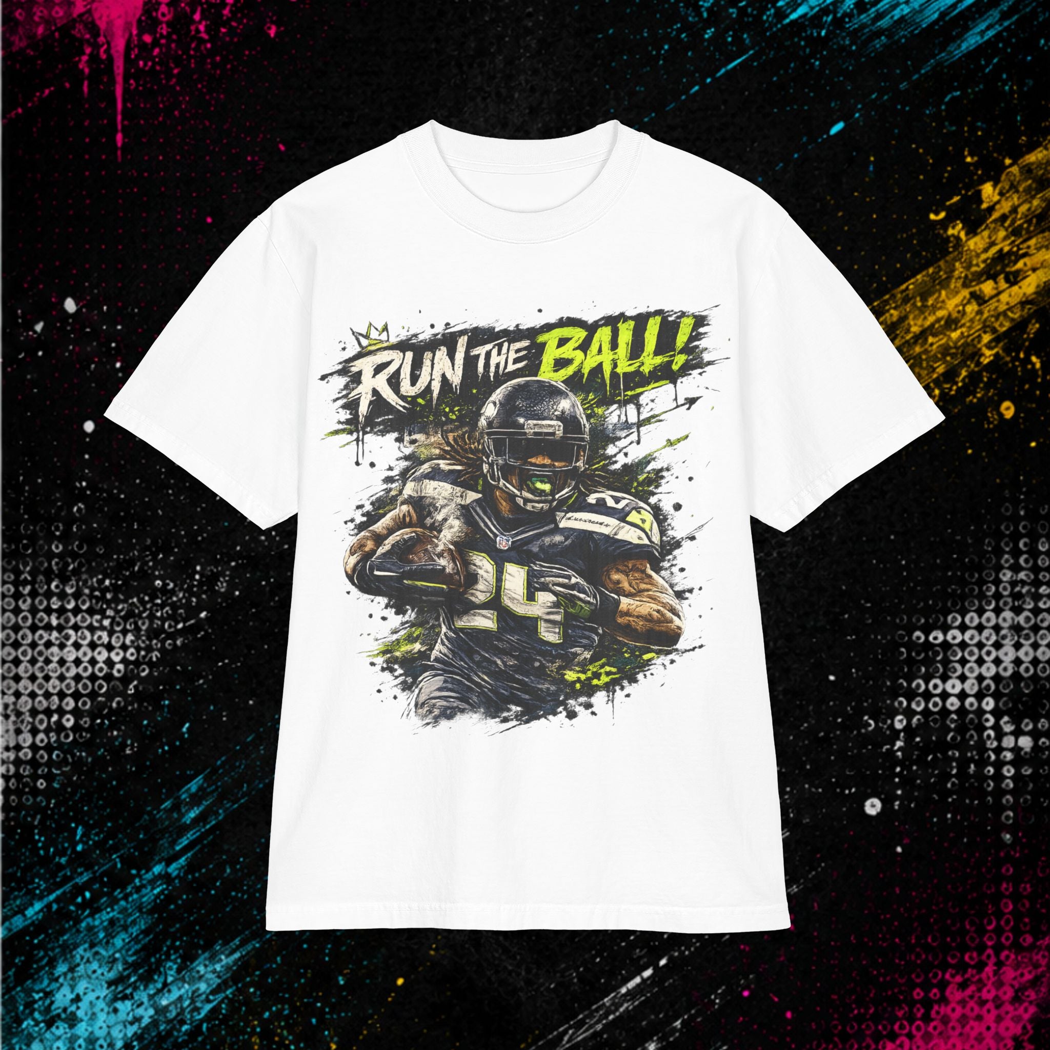 Run The Ball Vintage Football Tee