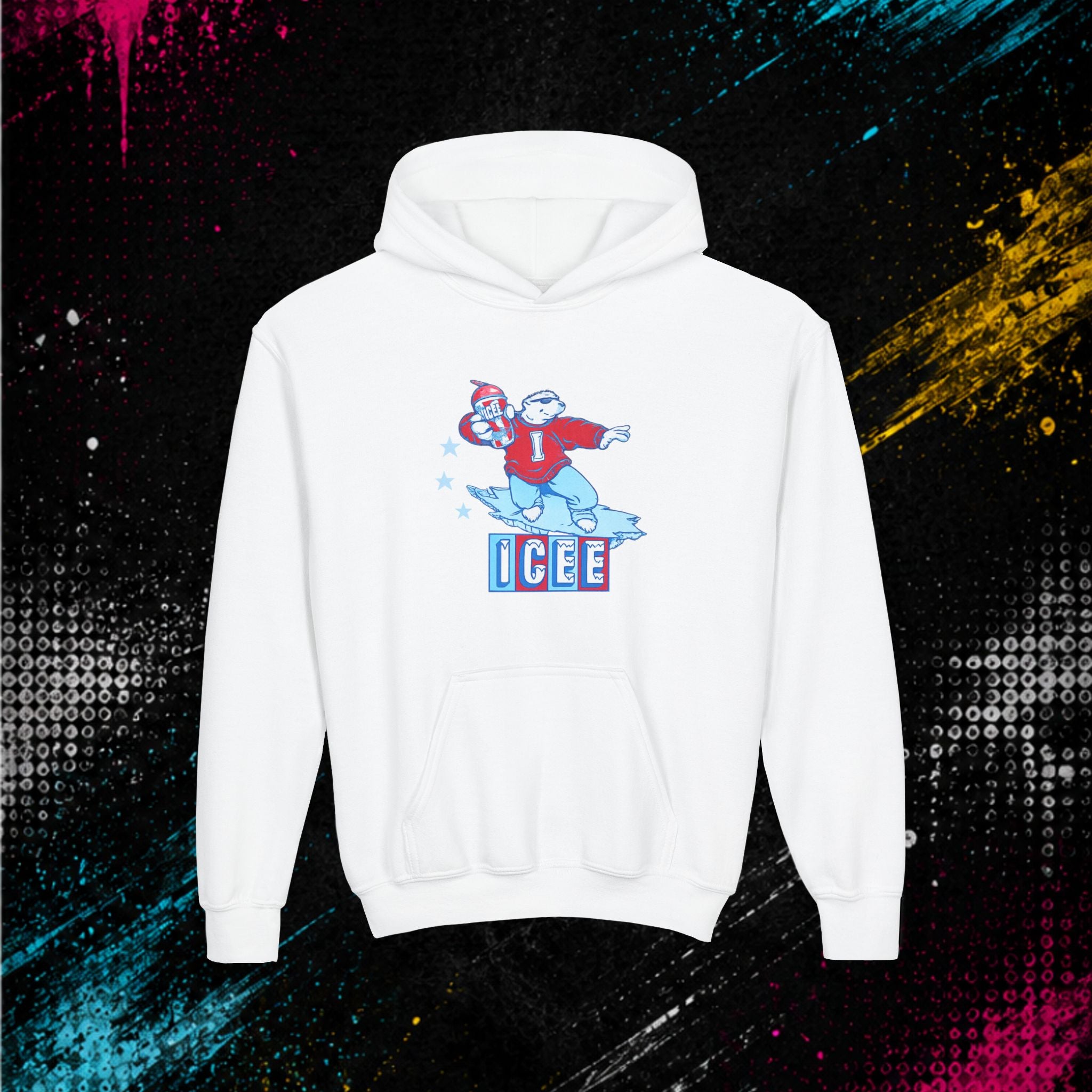 Youth Hoodie — 'ICEE' Polar Bear Graphic Pullover